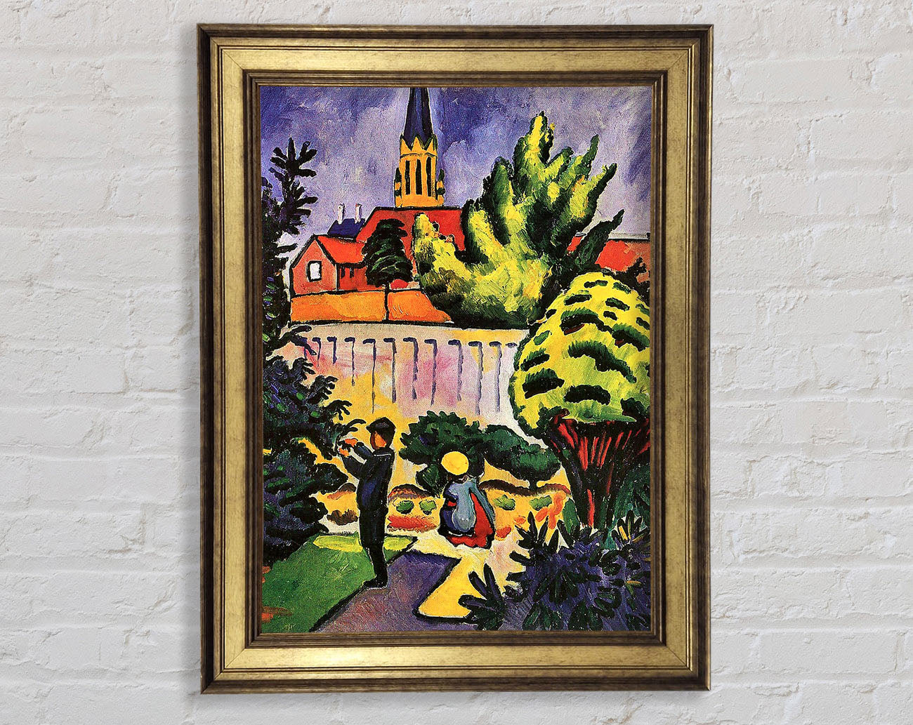 August Macke Children In The Garden Framed Print