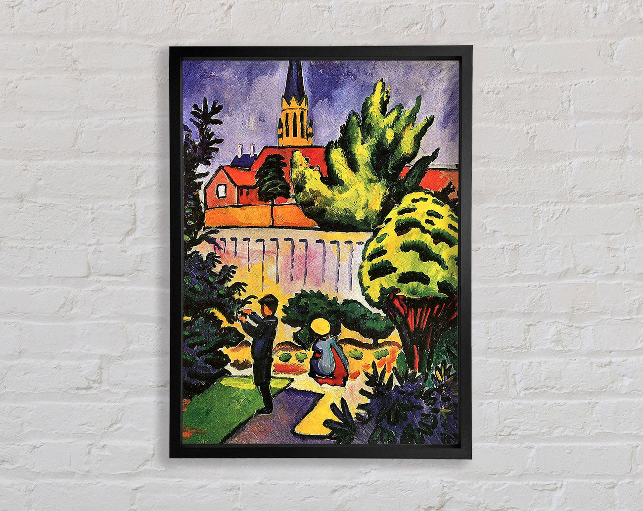 August Macke Children In The Garden Framed Print