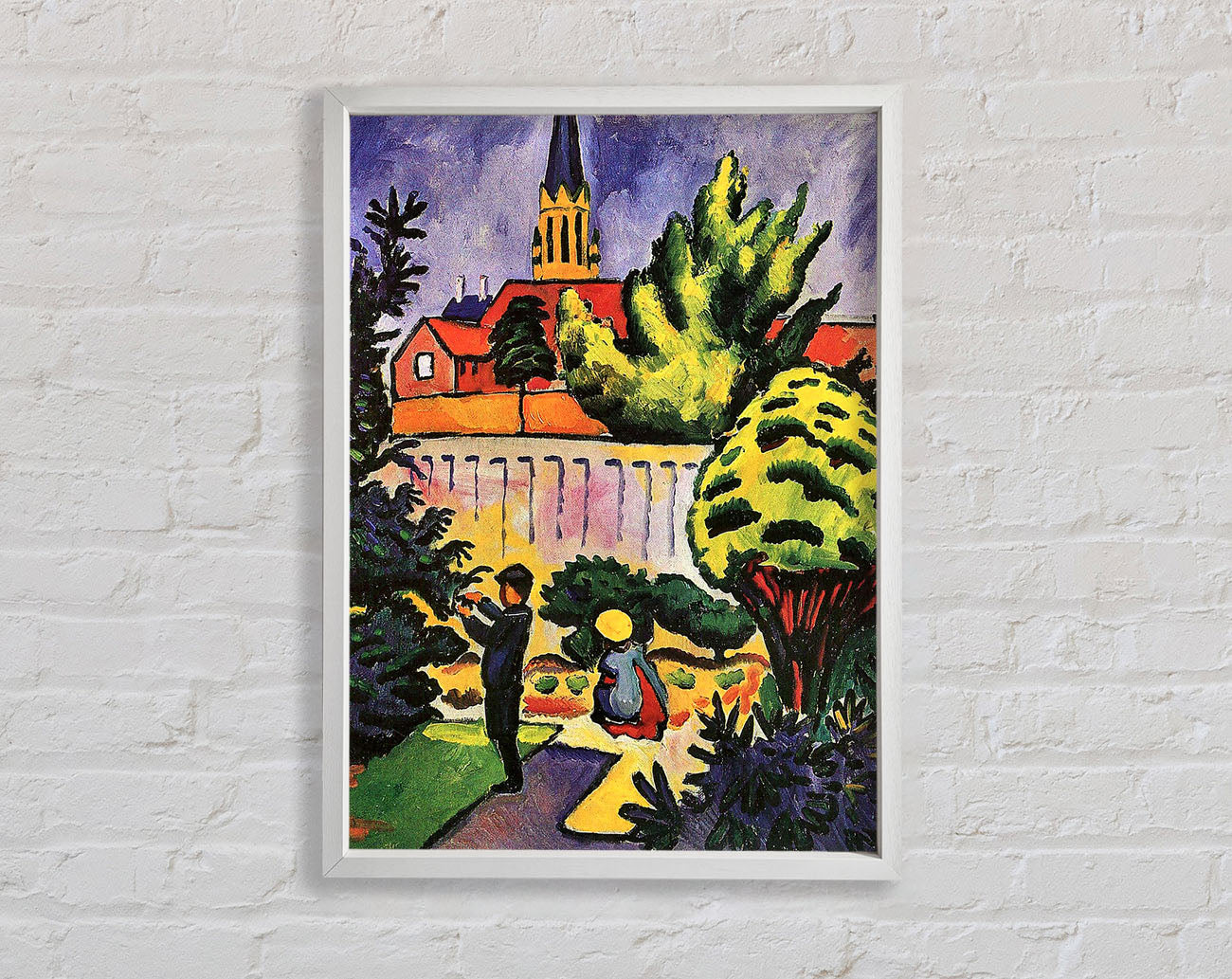 August Macke Children In The Garden Framed Print