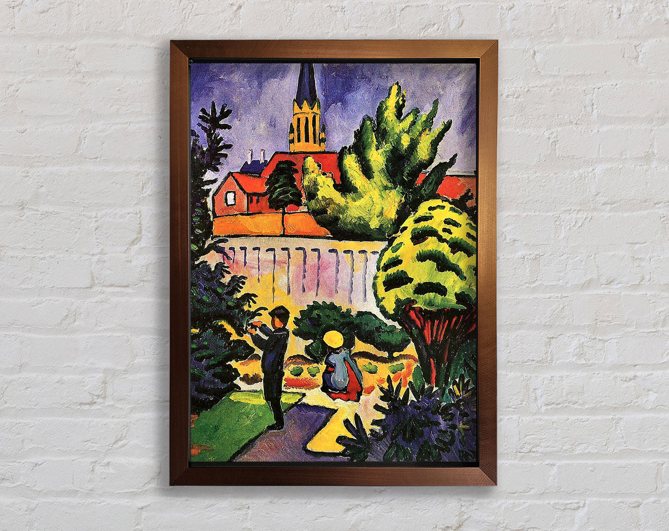 August Macke Children In The Garden Framed Print