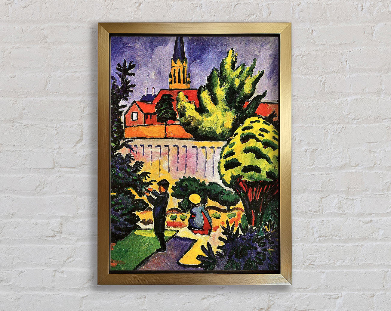 August Macke Children In The Garden Framed Print