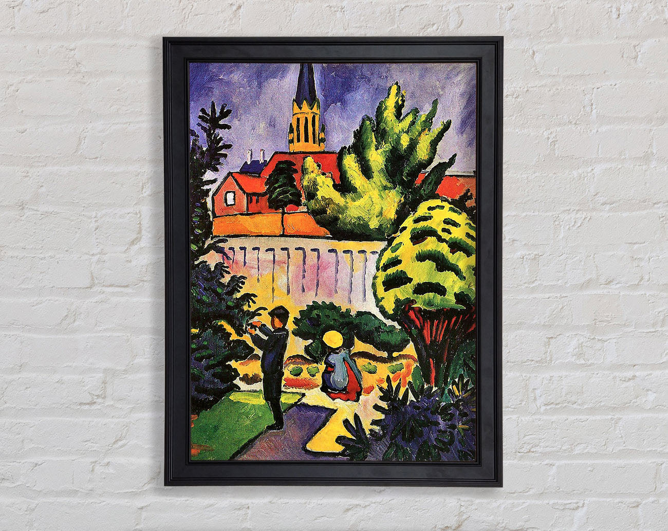 August Macke Children In The Garden Framed Print