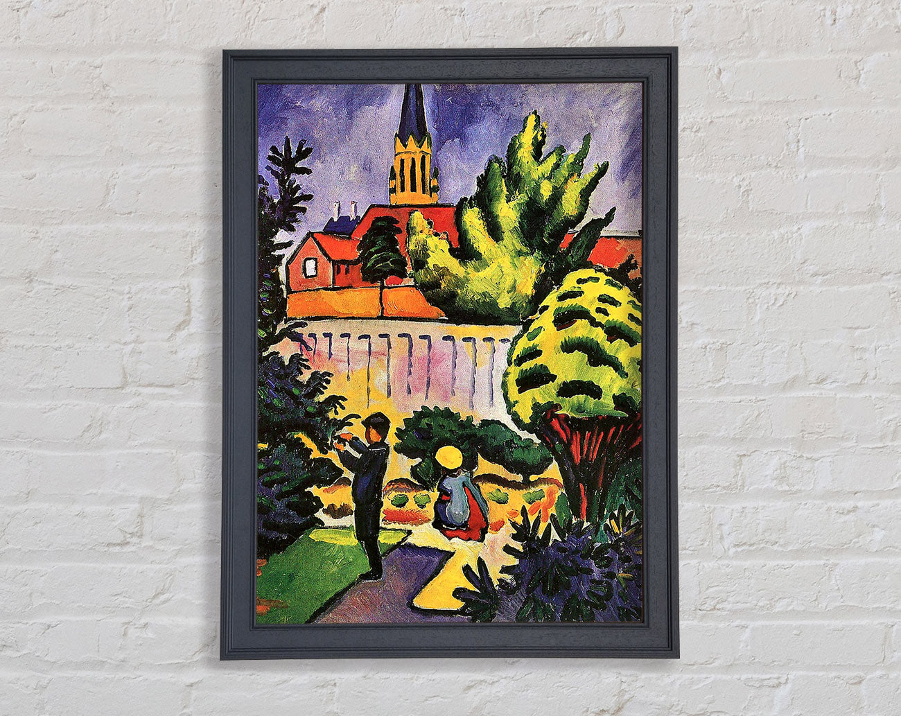 August Macke Children In The Garden Framed Print