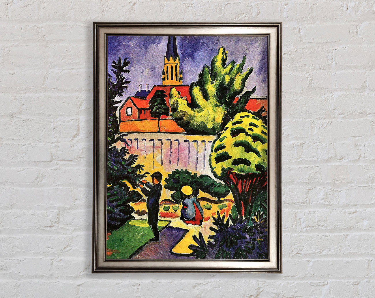 August Macke Children In The Garden Framed Print