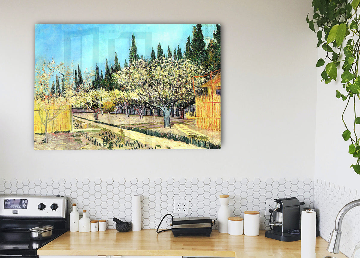 Flowering Fruit Garden, Surrounded By Cypress By Van Gogh