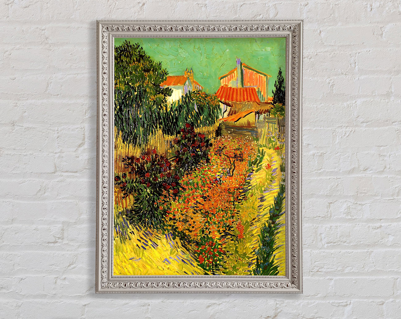 Van Gogh Garden Behind A House Framed Print