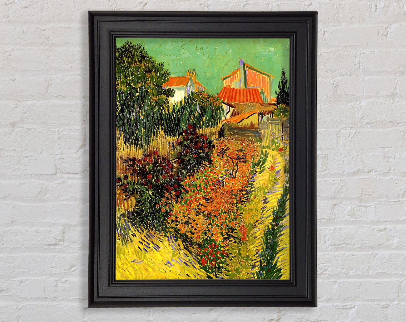 Van Gogh Garden Behind A House Framed Print