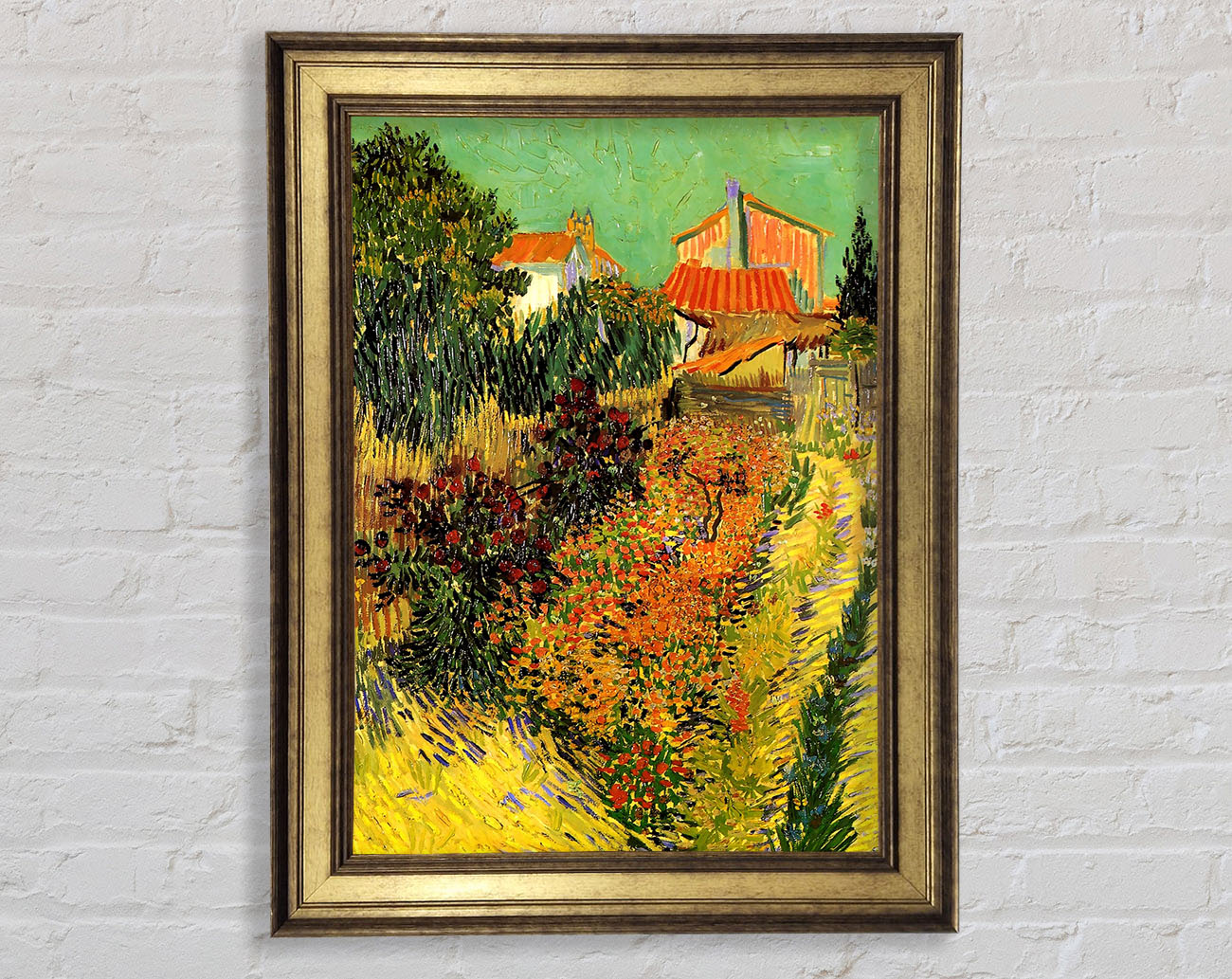 Van Gogh Garden Behind A House Framed Print