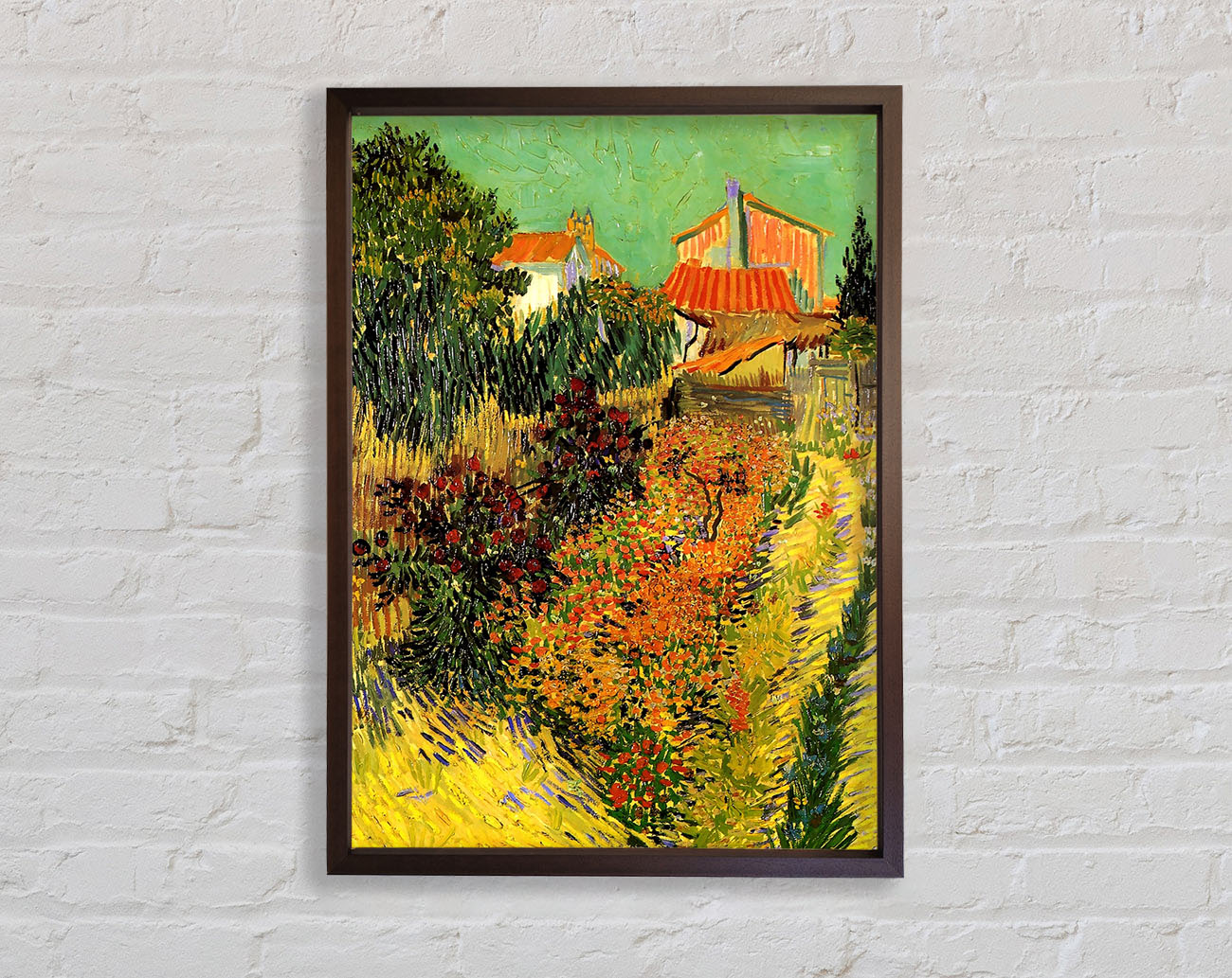 Van Gogh Garden Behind A House Framed Print
