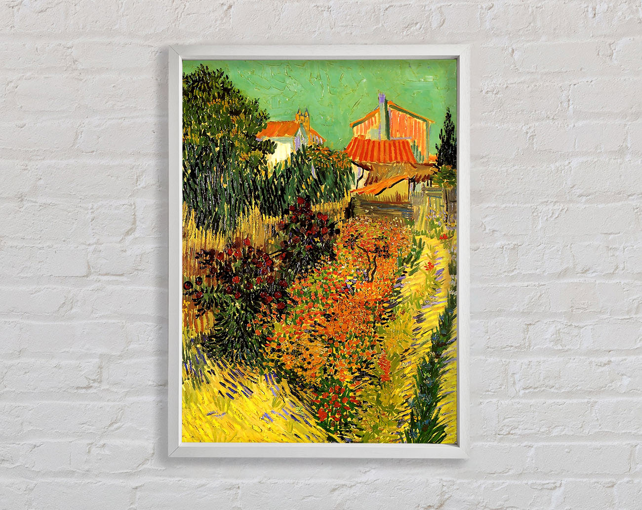 Van Gogh Garden Behind A House Framed Print