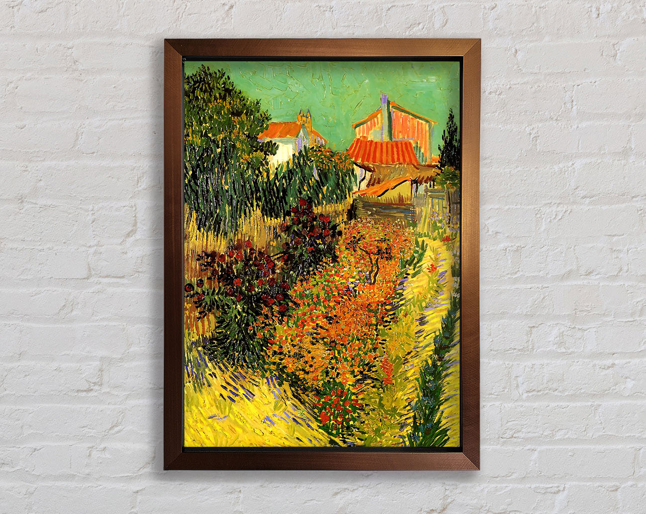 Van Gogh Garden Behind A House Framed Print