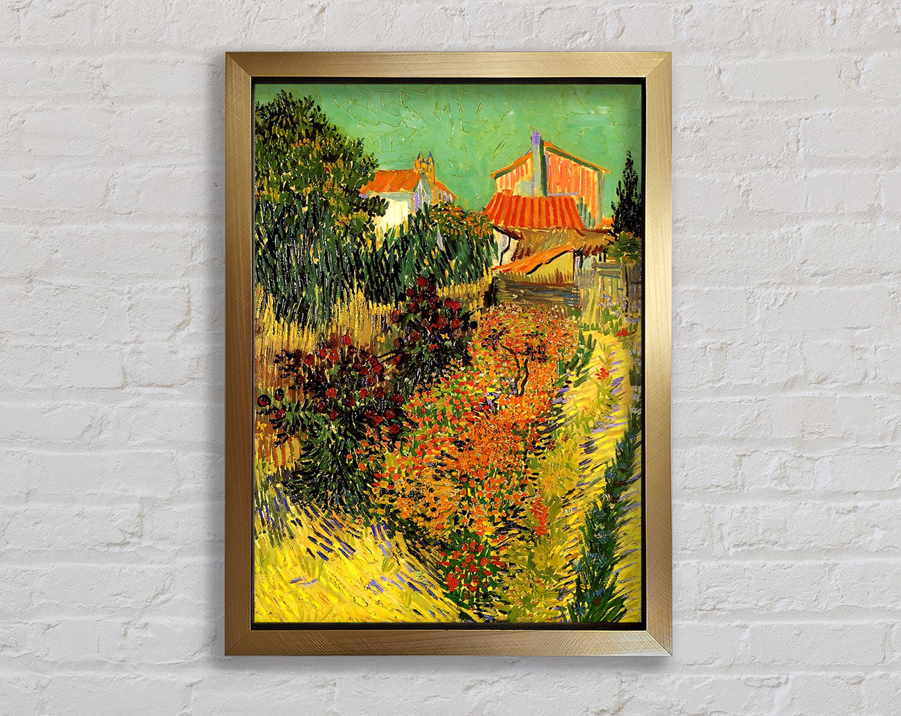 Van Gogh Garden Behind A House Framed Print