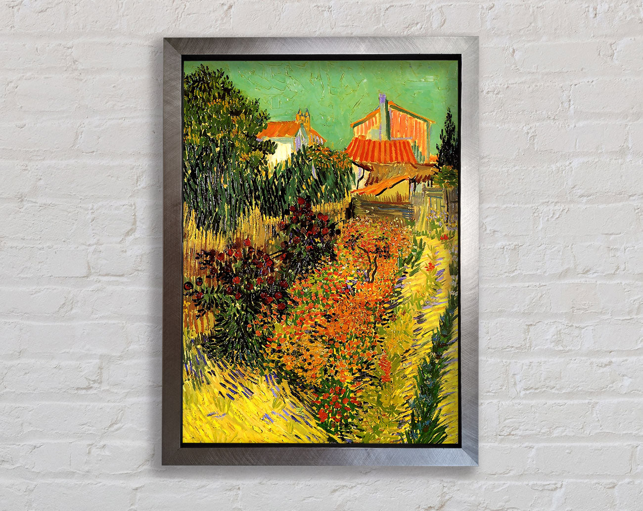 Van Gogh Garden Behind A House Framed Print