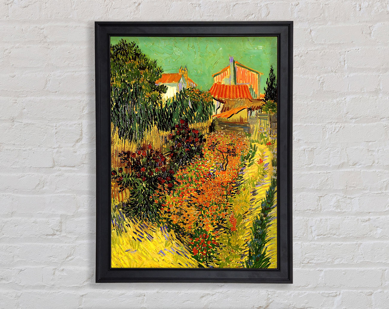 Van Gogh Garden Behind A House Framed Print