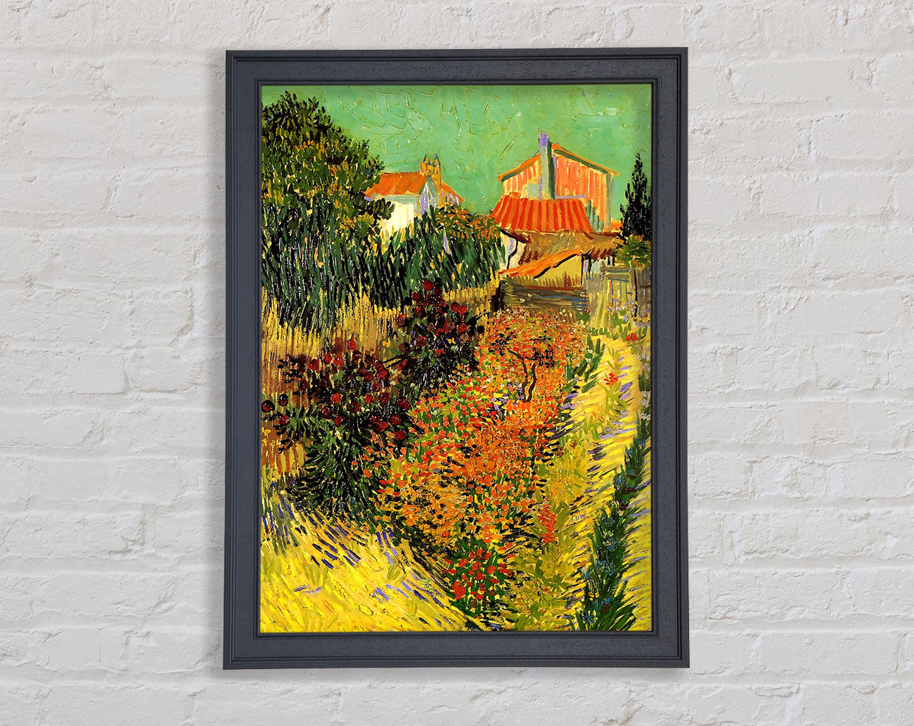 Van Gogh Garden Behind A House Framed Print