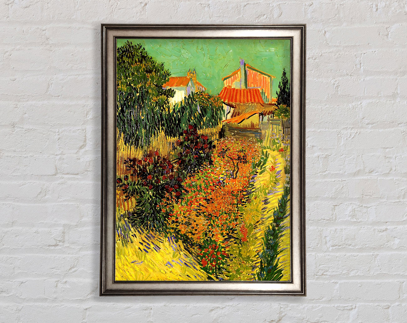 Van Gogh Garden Behind A House Framed Print