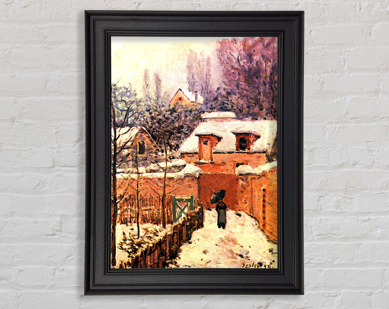 Sisley Garden In Louveciennes In Snow Framed Print