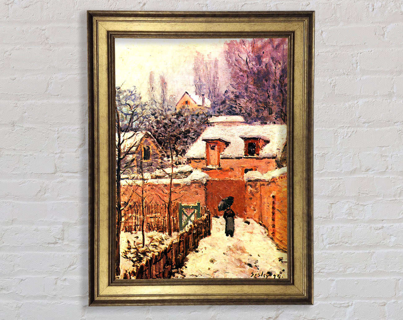 Sisley Garden In Louveciennes In Snow Framed Print