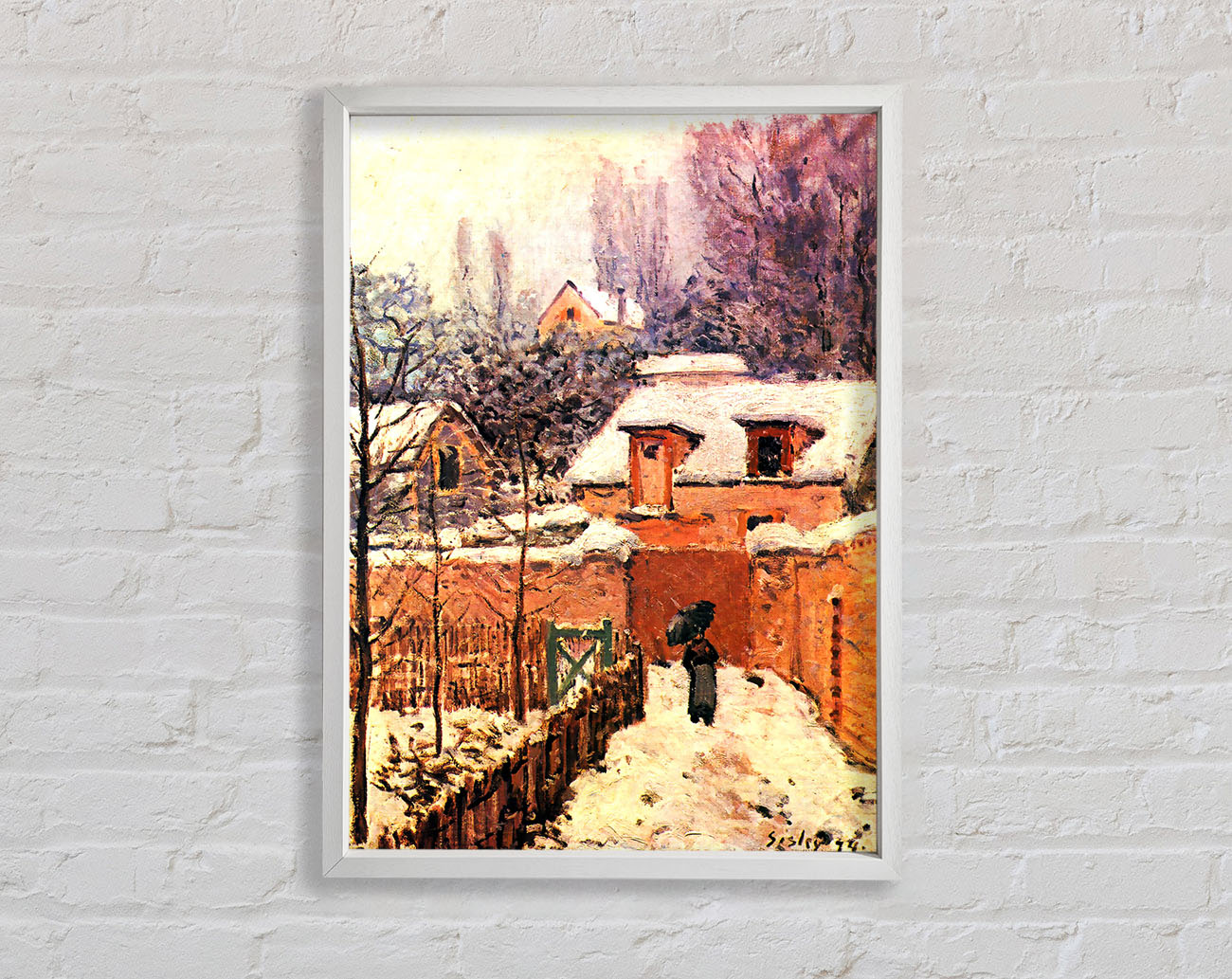 Sisley Garden In Louveciennes In Snow Framed Print