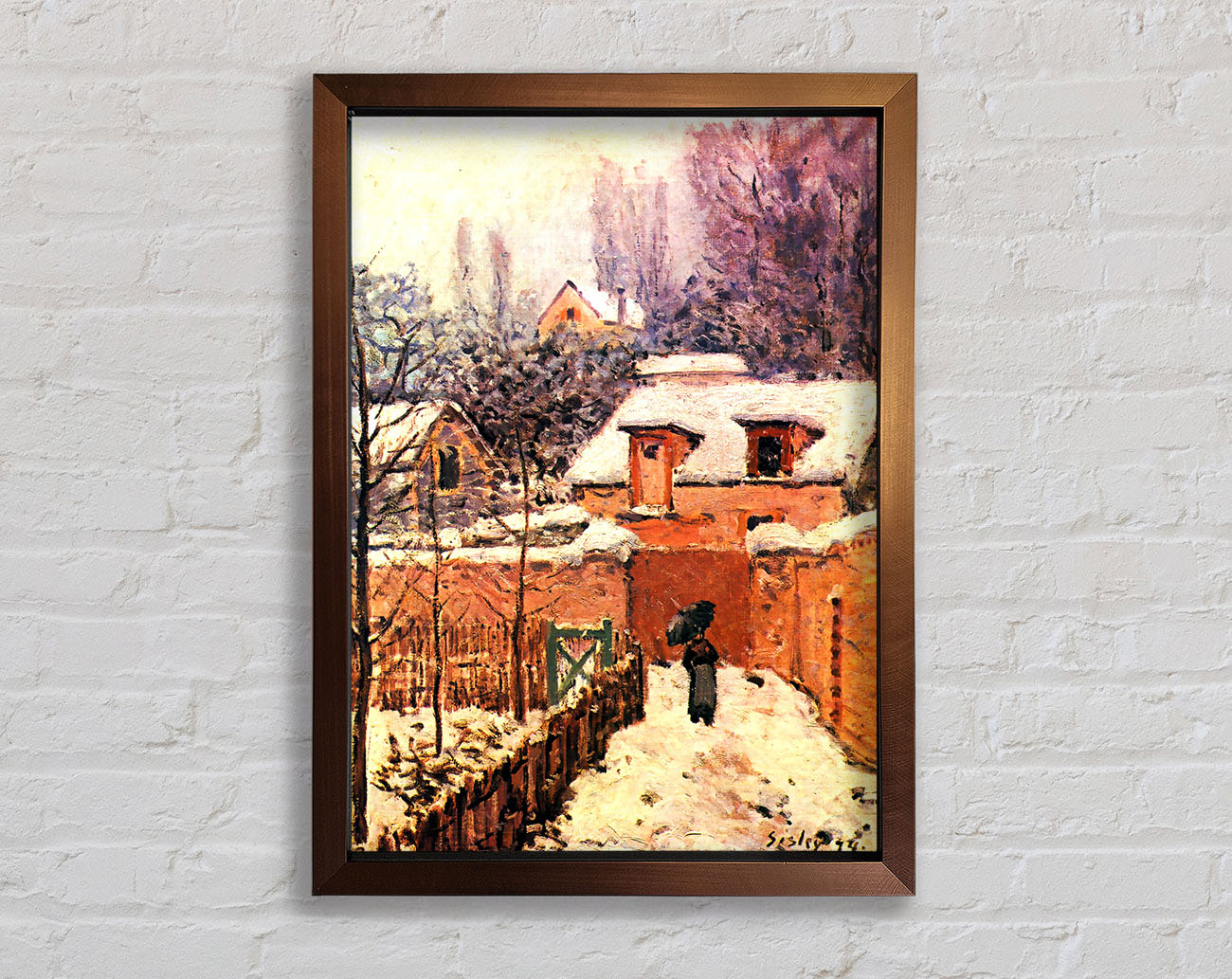 Sisley Garden In Louveciennes In Snow Framed Print