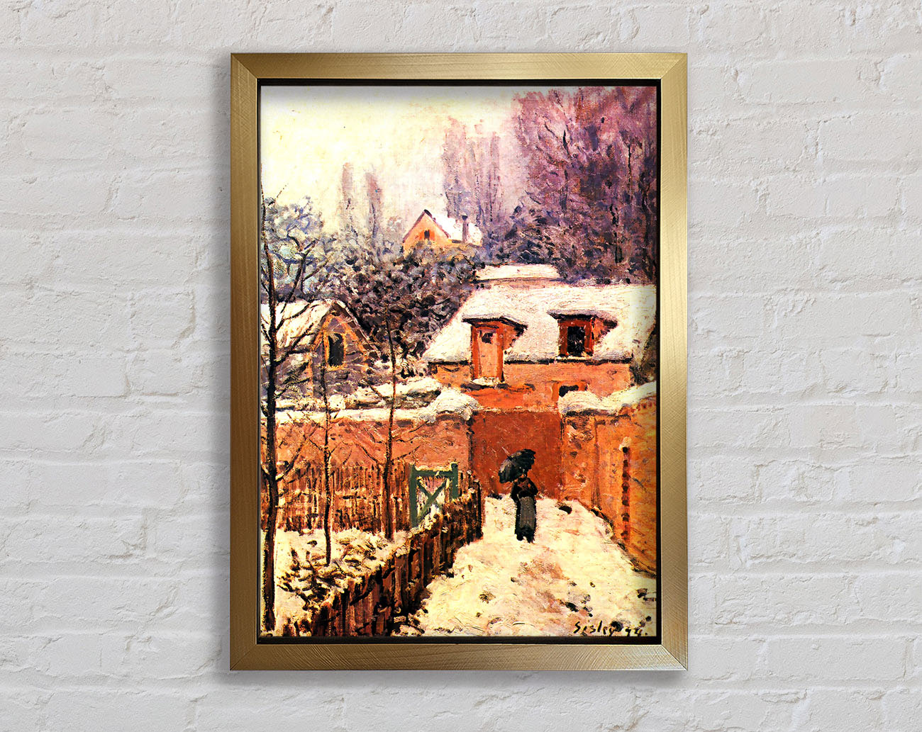 Sisley Garden In Louveciennes In Snow Framed Print