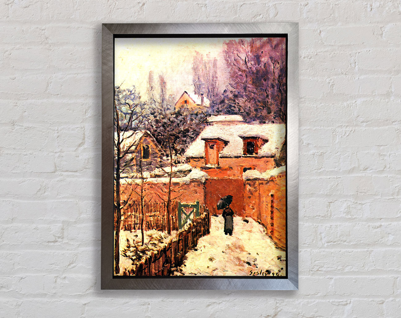 Sisley Garden In Louveciennes In Snow Framed Print