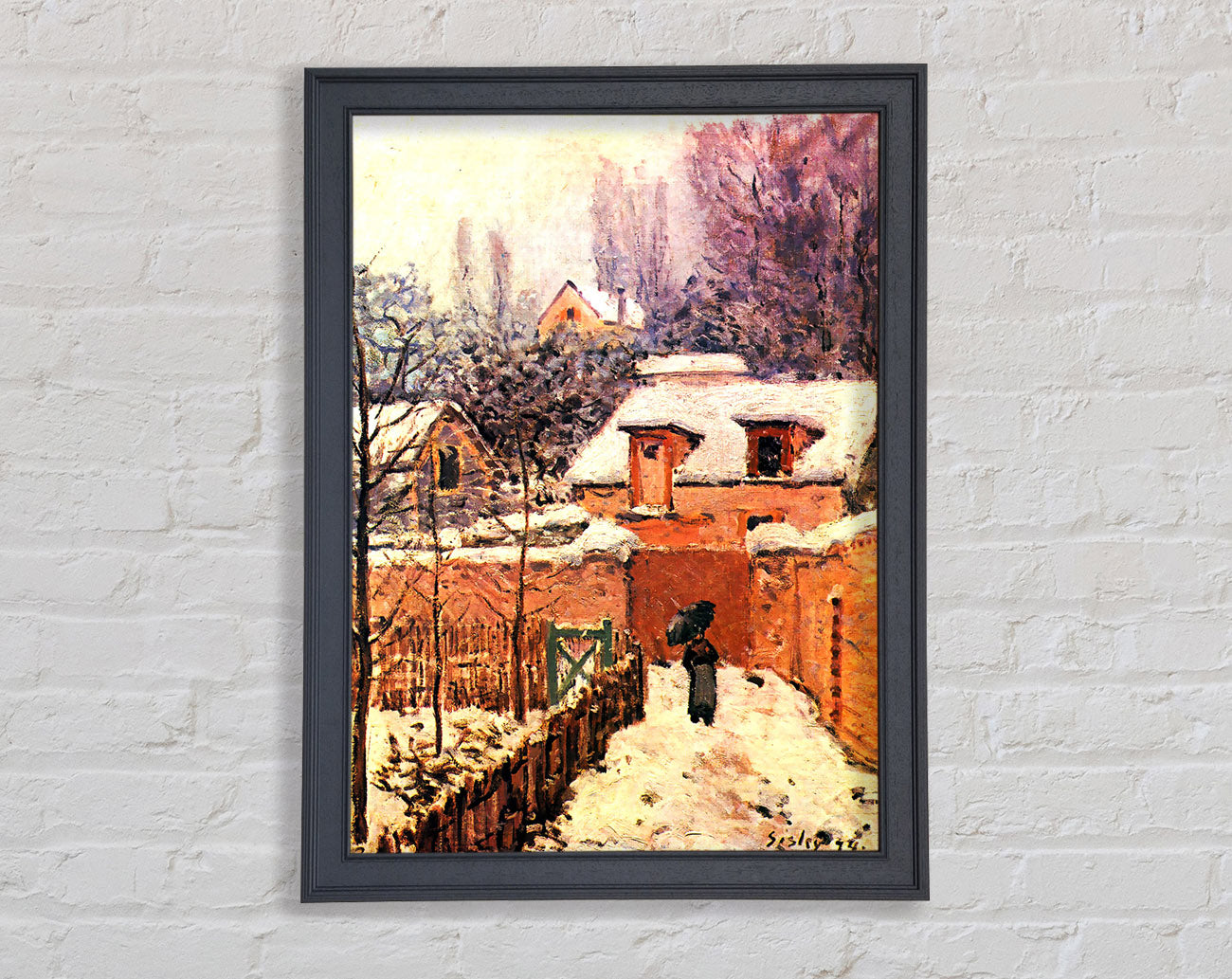 Sisley Garden In Louveciennes In Snow Framed Print