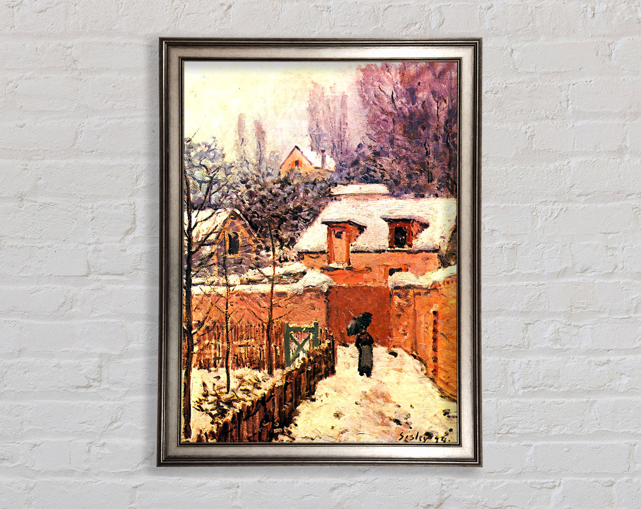 Sisley Garden In Louveciennes In Snow Framed Print