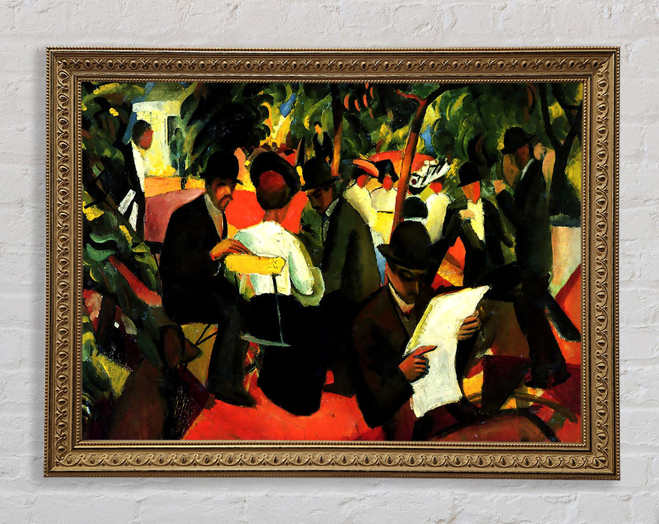 August Macke Garden Restaurant Framed Print