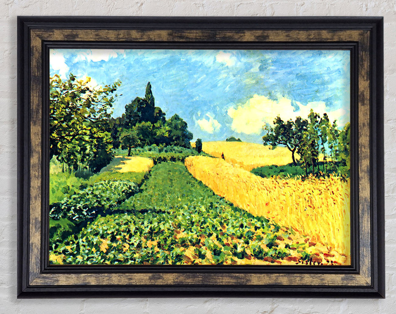 Sisley Grain Fields On The Hills Of Argenteuil Framed Print