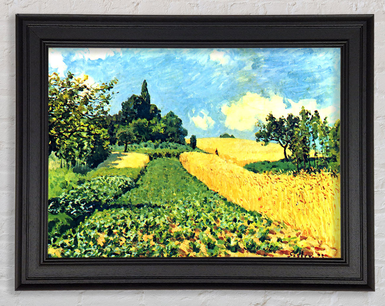 Sisley Grain Fields On The Hills Of Argenteuil Framed Print