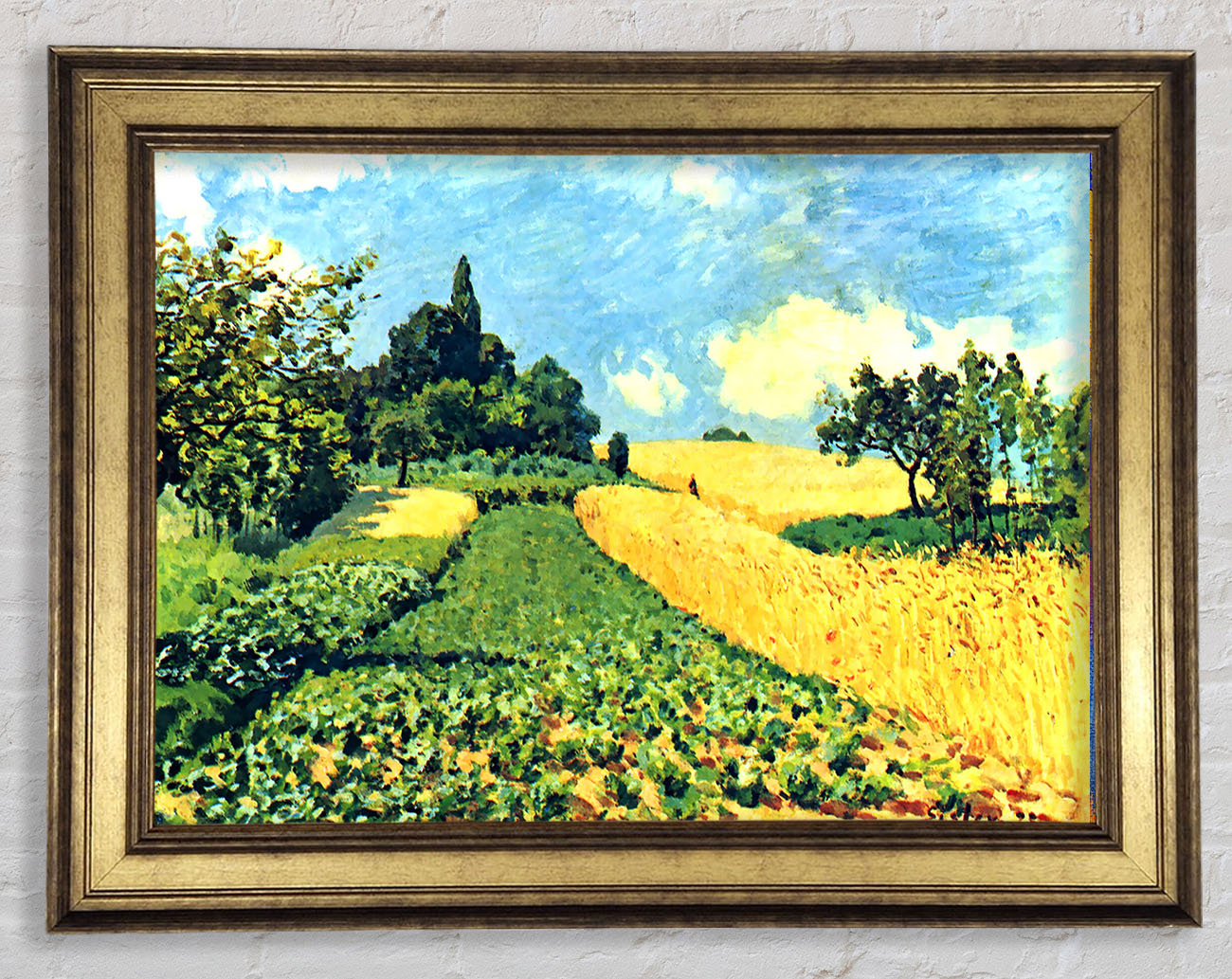 Sisley Grain Fields On The Hills Of Argenteuil Framed Print