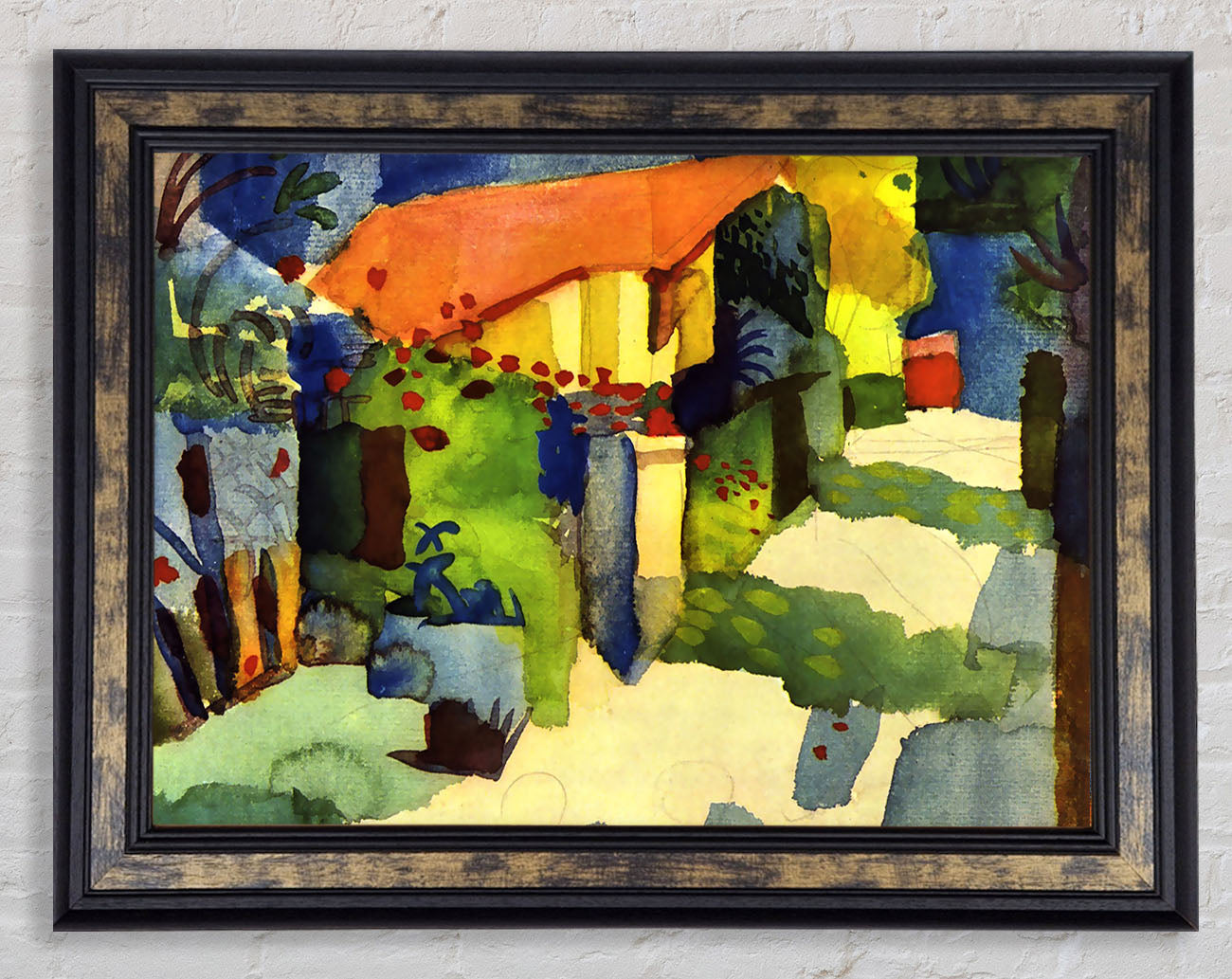 August Macke House In The Garden Framed Print