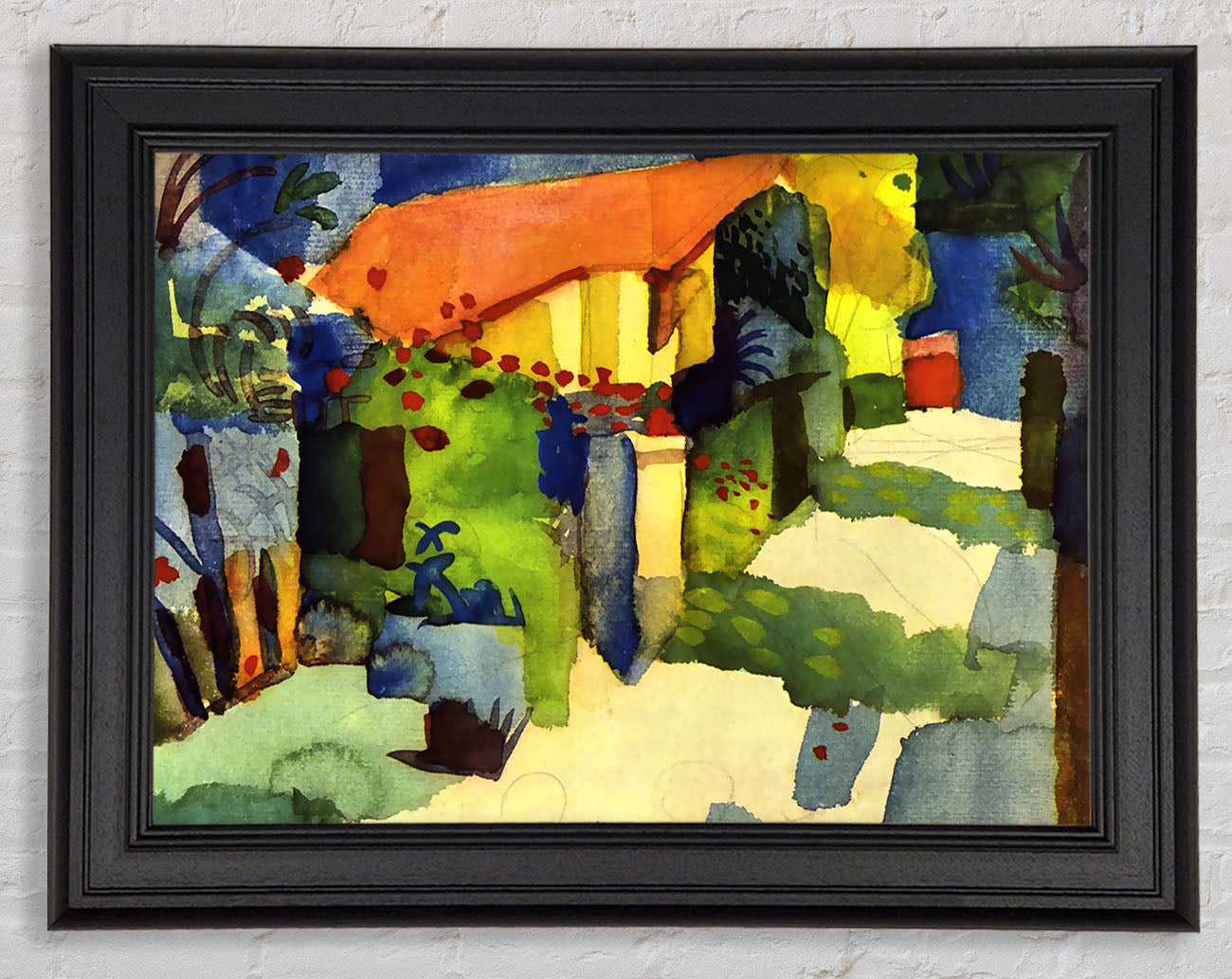 August Macke House In The Garden Framed Print