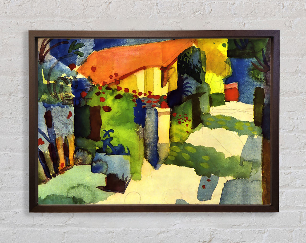 August Macke House In The Garden Framed Print