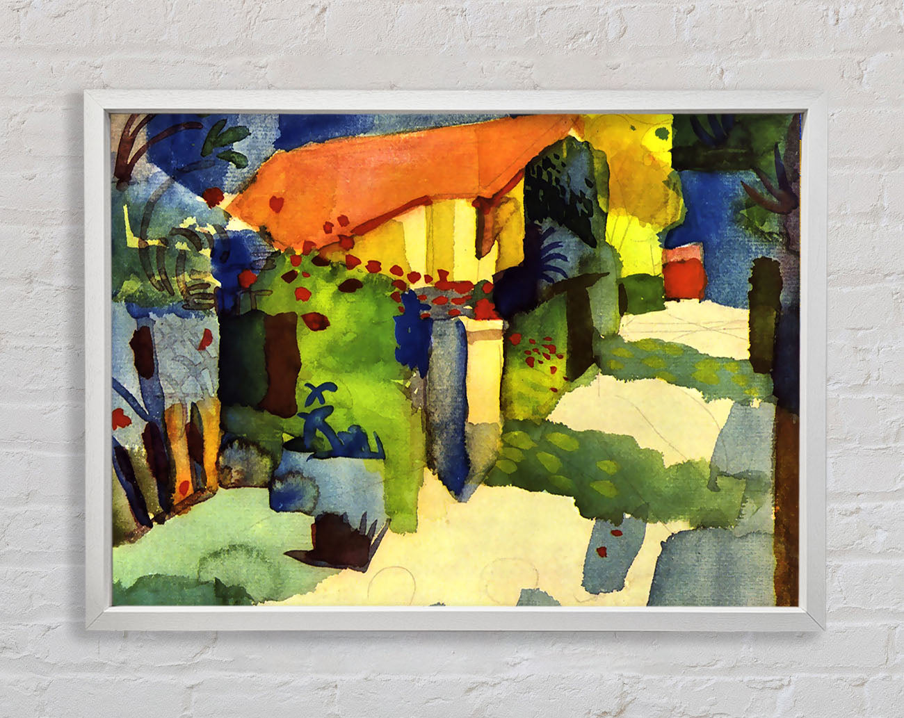 August Macke House In The Garden Framed Print