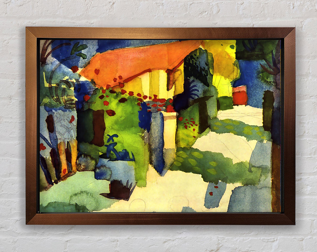 August Macke House In The Garden Framed Print