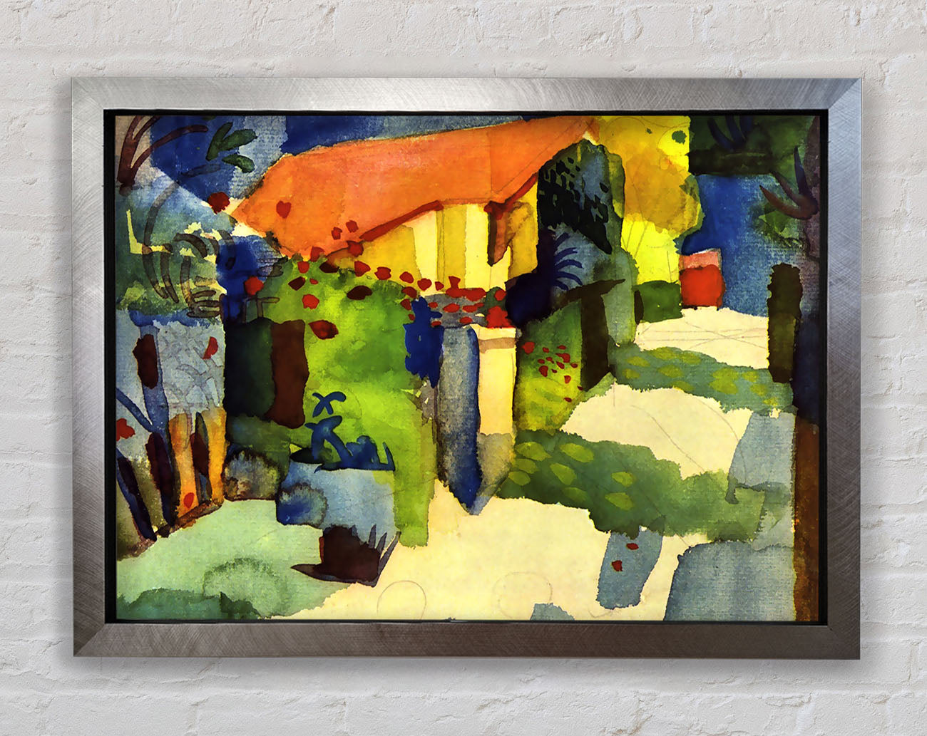 August Macke House In The Garden Framed Print