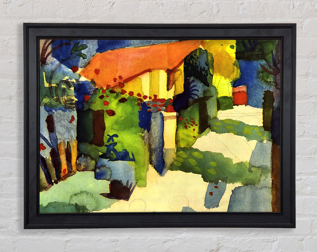 August Macke House In The Garden Framed Print