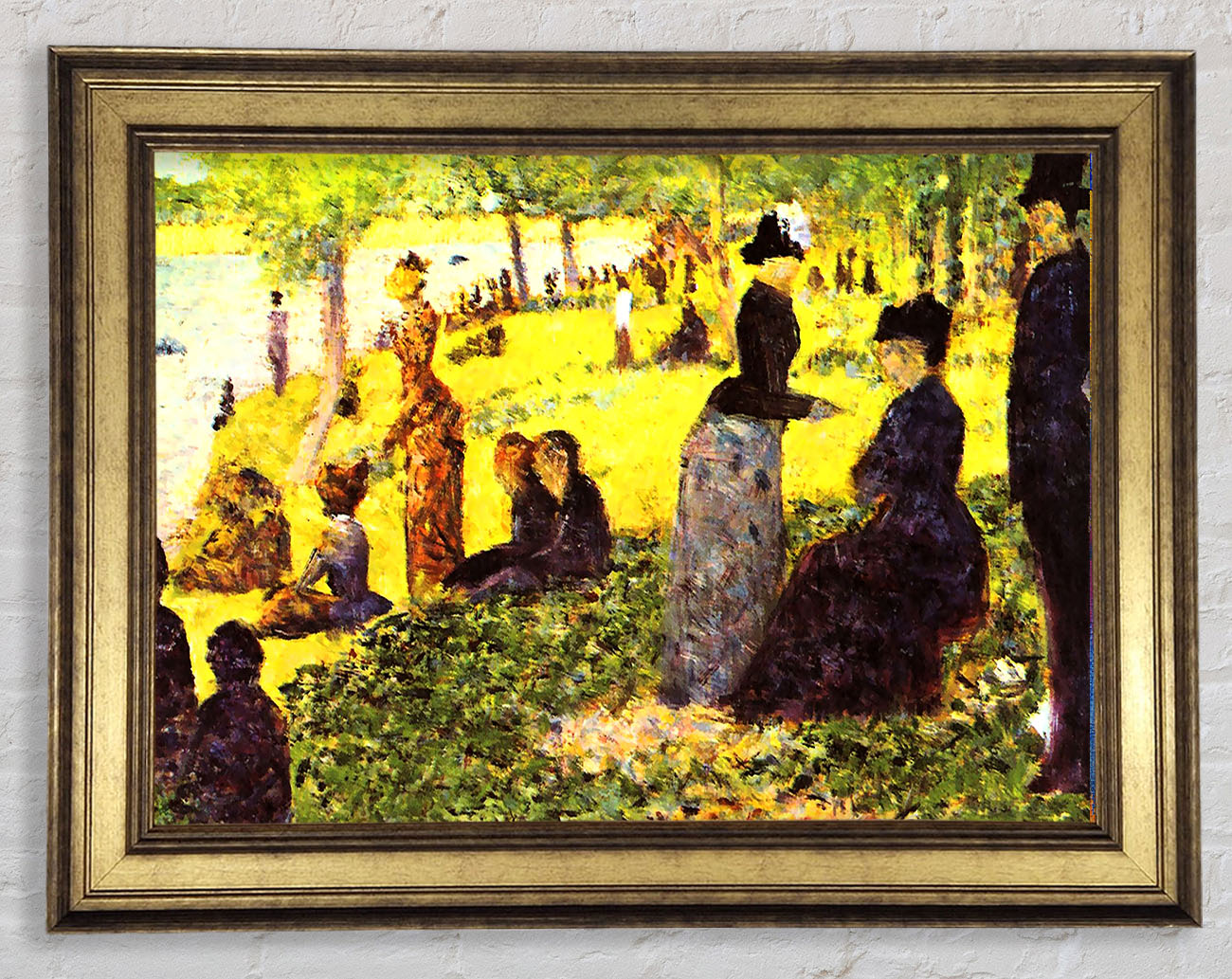 Seurat La Grande Jatte By Excursionists Framed Print