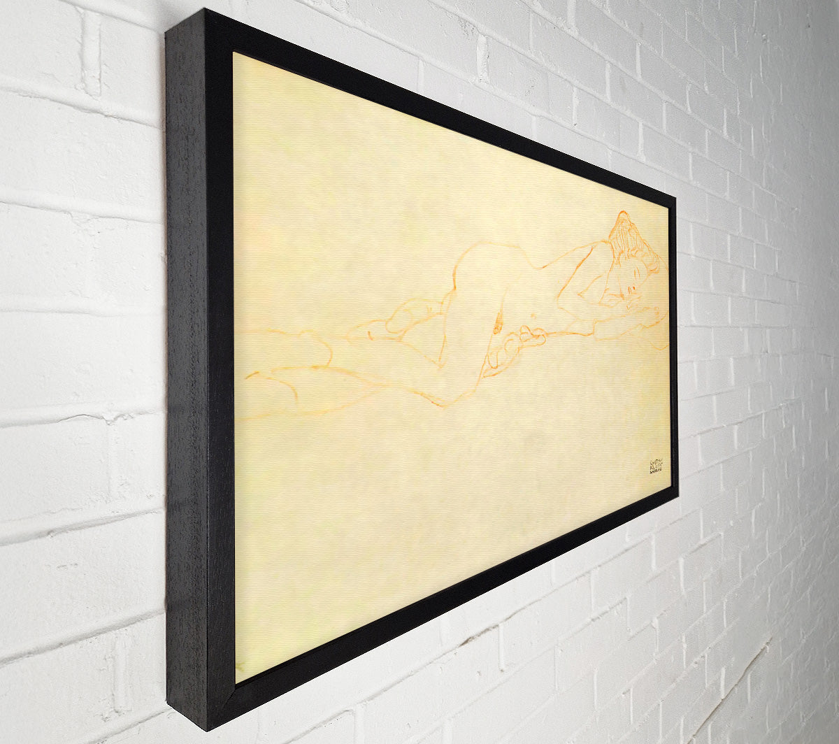 Klimt Liegender Female Nude Canvas Print