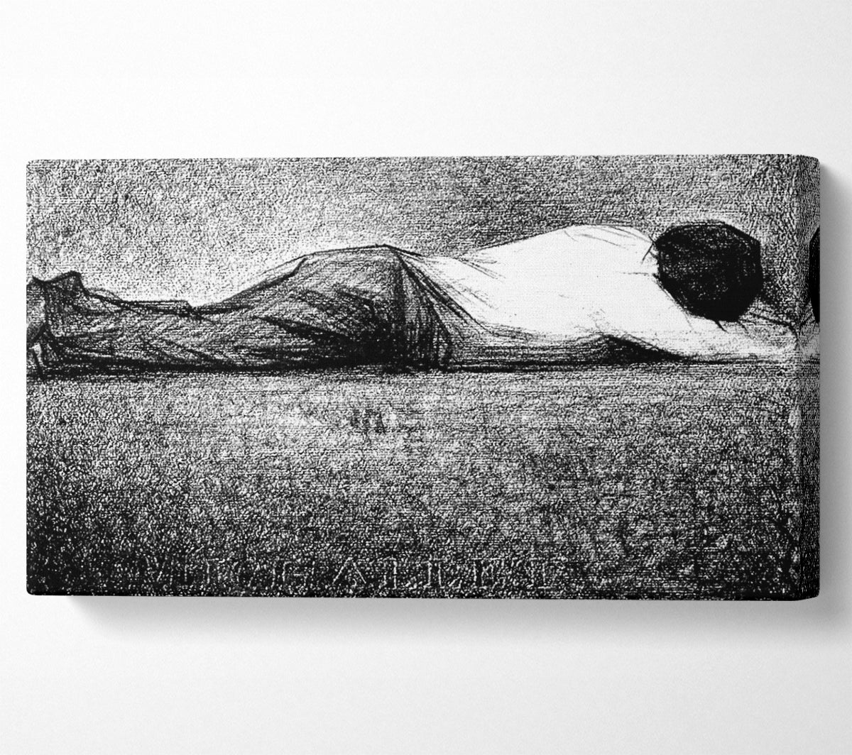 Seurat Man Sleeping Canvas Wall Art