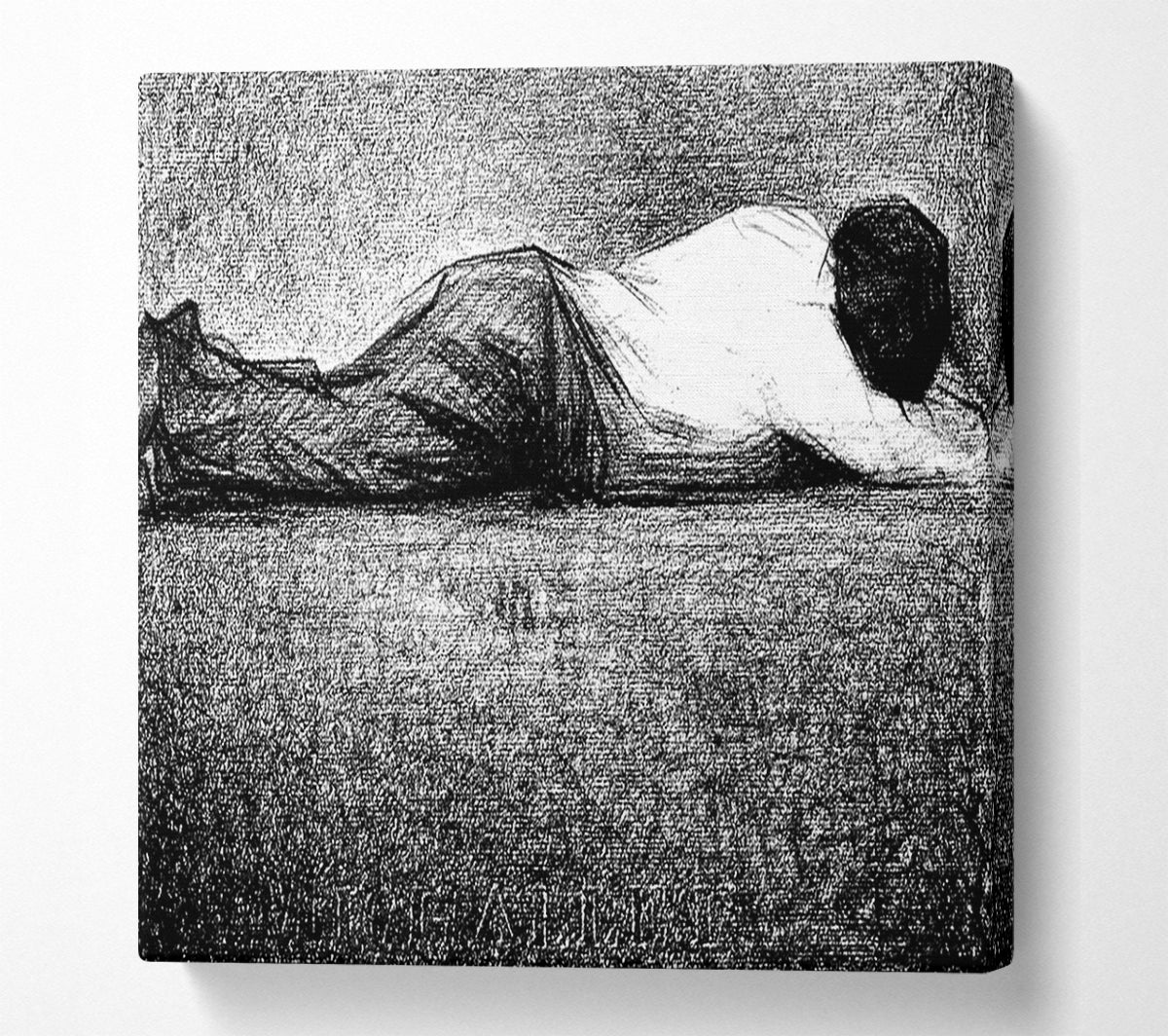 Seurat Man Sleeping Canvas Wall Art