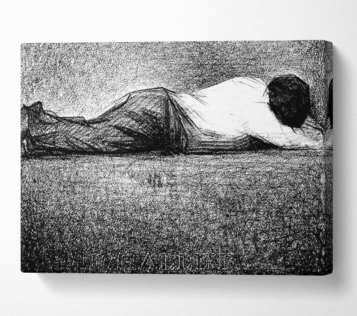 Seurat Man Sleeping Canvas Wall Art