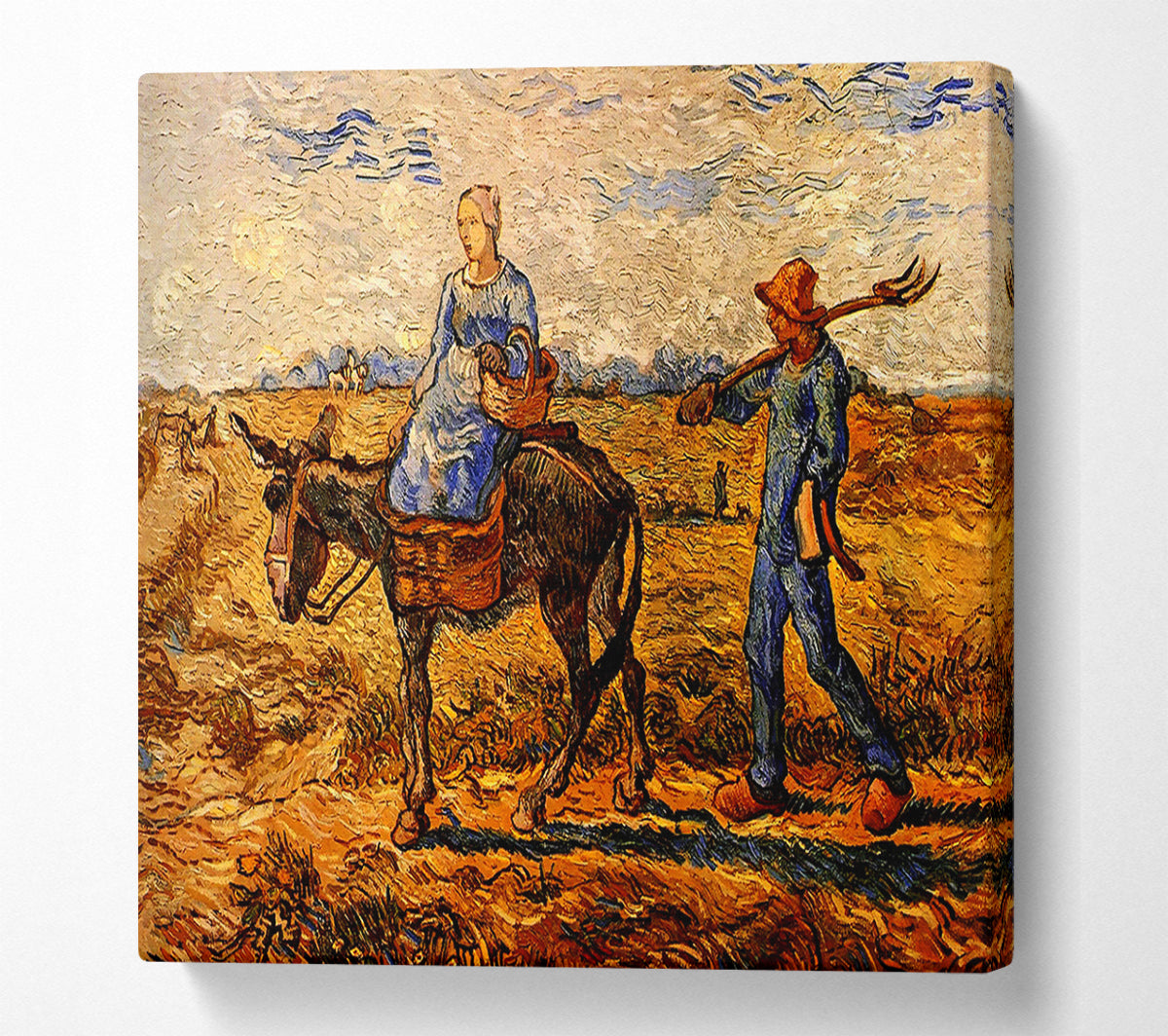 Van Gogh Morning Peasant Couple Going To Work Canvas Wall Art
