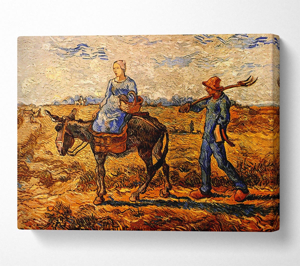 Van Gogh Morning Peasant Couple Going To Work Canvas Wall Art