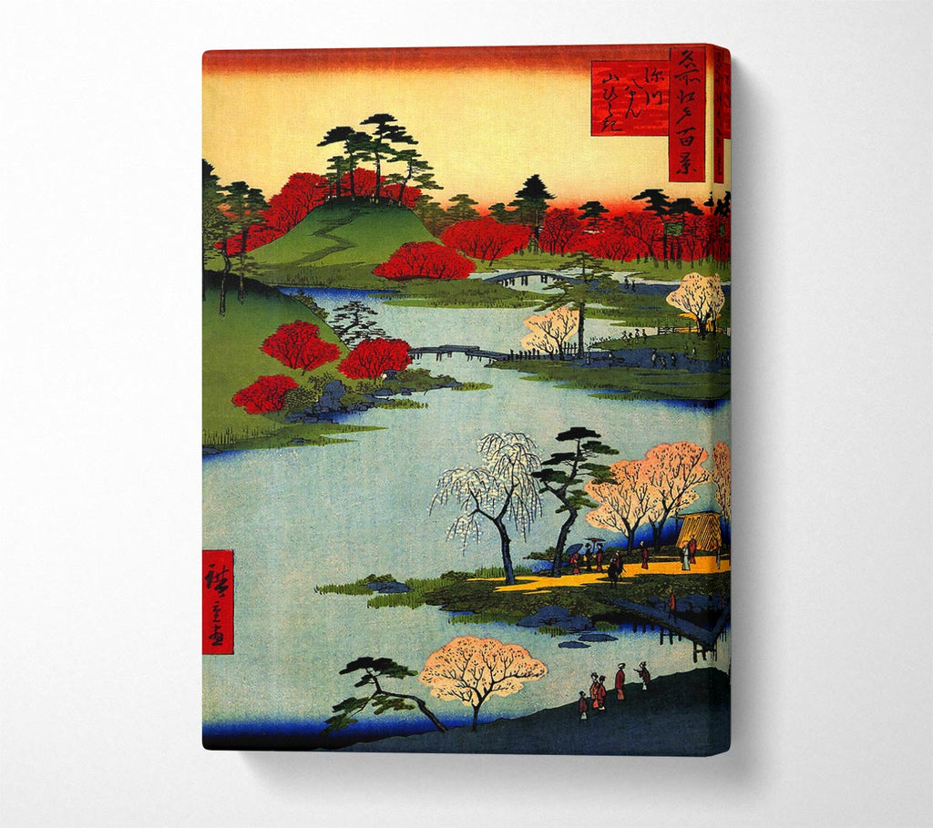 Hiroshige Open Garden At Fukagawa Canvas Print