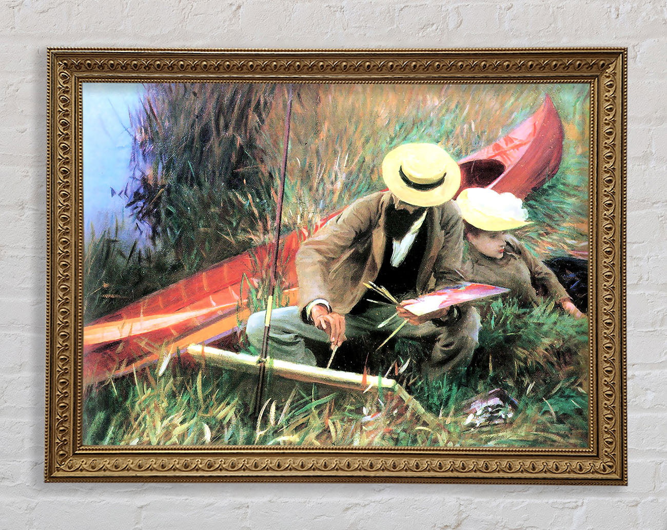 John Singer Sargent Paul Helleu Stands With His Wife Framed Print