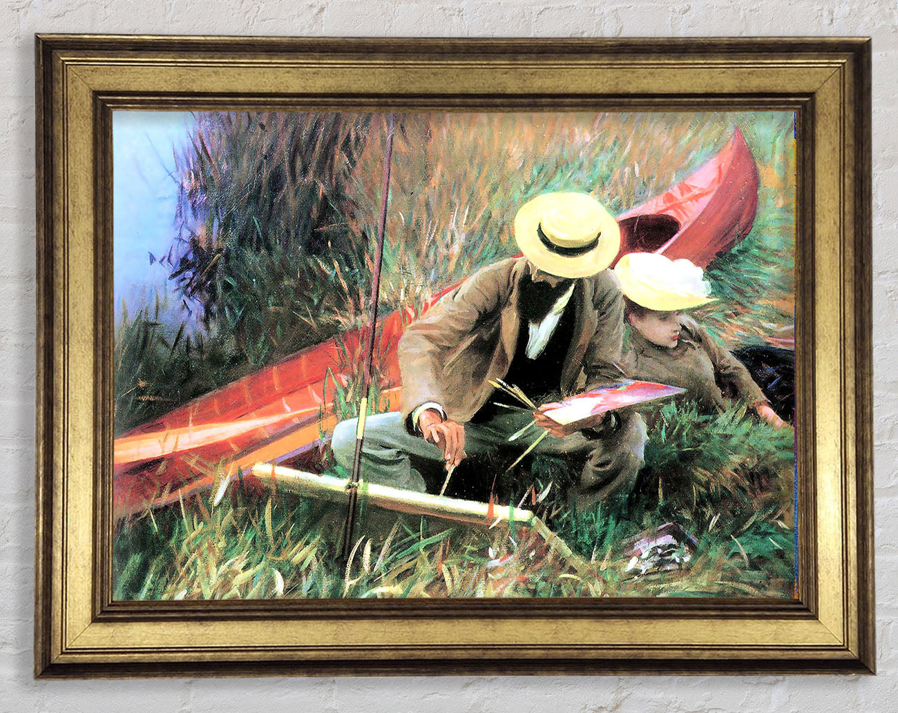 John Singer Sargent Paul Helleu Stands With His Wife Framed Print