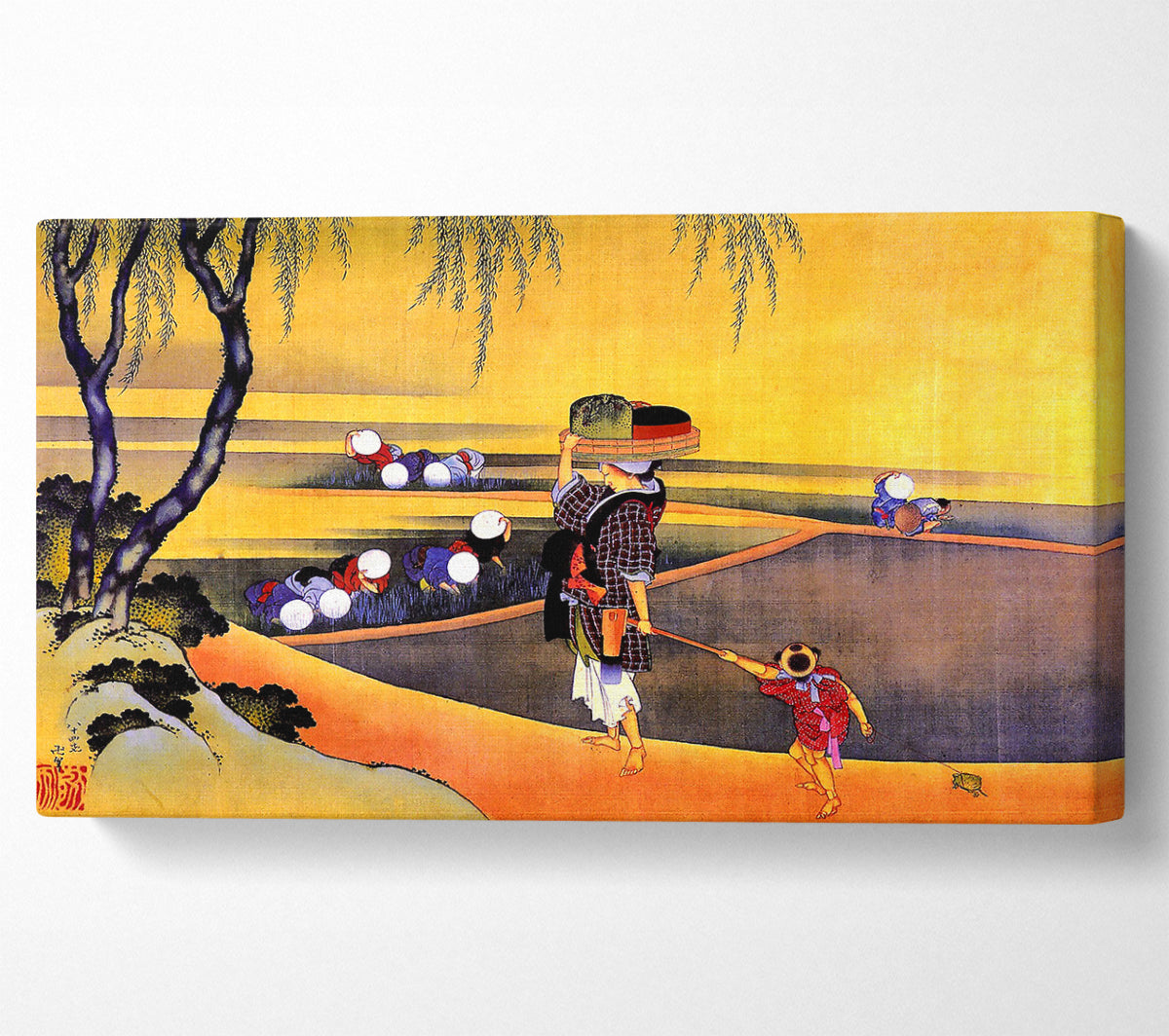 Hokusai Rice Fields Canvas Print